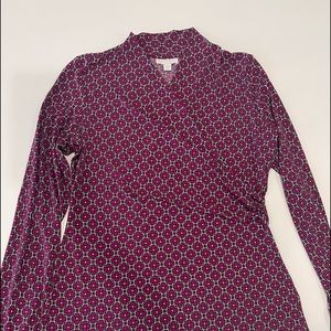 Charter Club blouse size S length 25,5, rushed on side, wrap neckline